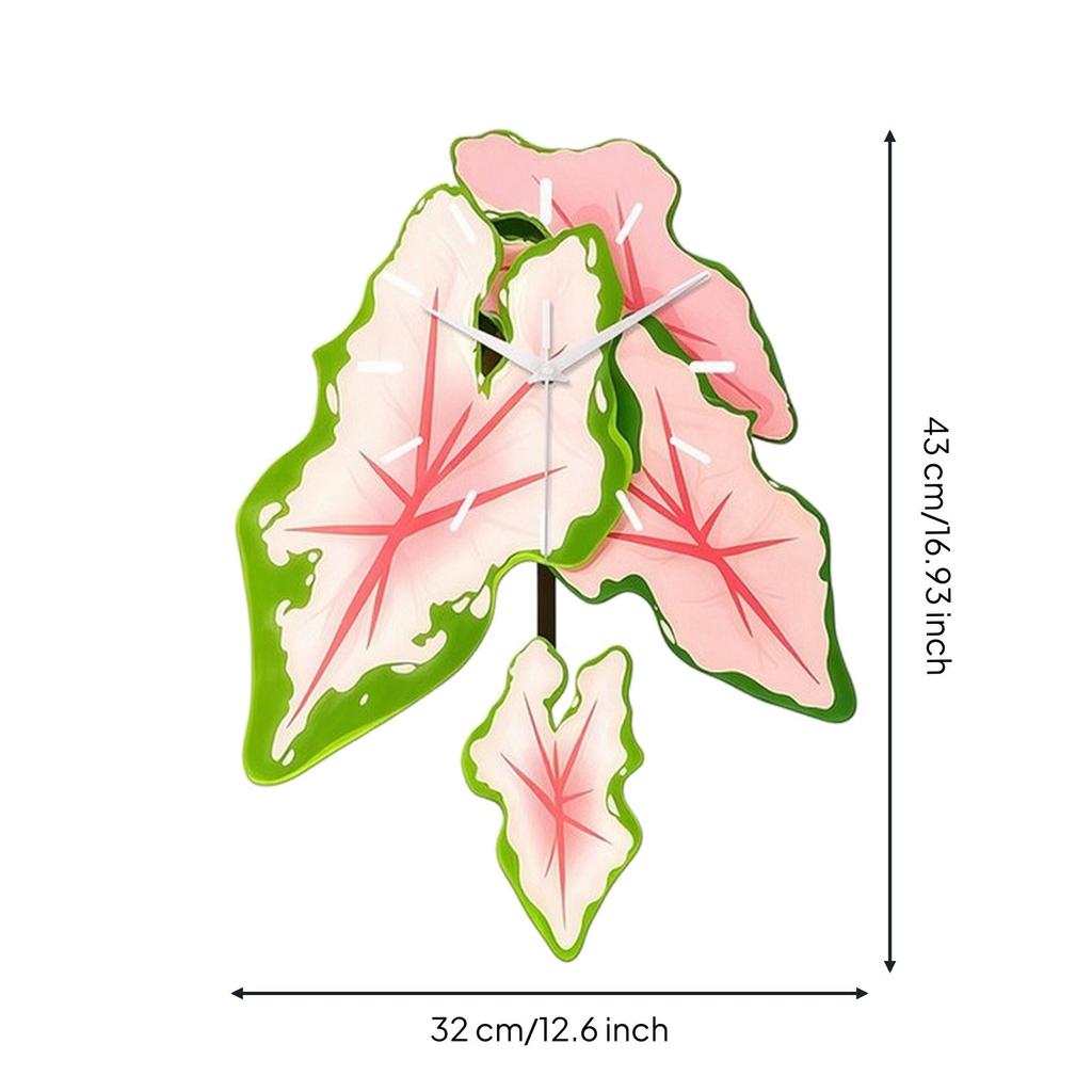 Layered Leaf Decorative Wall Clock Medium Size for Living Room, Bedroom