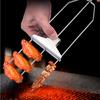 3-Prong BBQ Skewers Set Stainless Steel Grill Skewers with Push Slider Bar Dishwasher Safe Three-Prong Kabob Sticks for Meat Veggies Shrimp