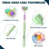 1PC 360 Degree Three-sided Soft Bristle Toothbrush Oral Care Safety Toothbrush Teeth Deep Cleaning Portable Travel Dental Oral Care