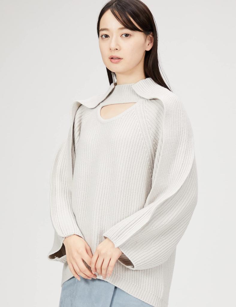 Snidel Open Design Knit Sweater SWNT224132 OWHT F Women's