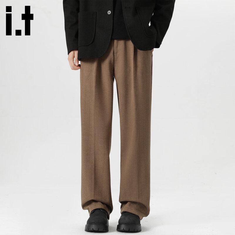 CHOCOOLATEit Men's Loose Straight-Leg Casual Trousers