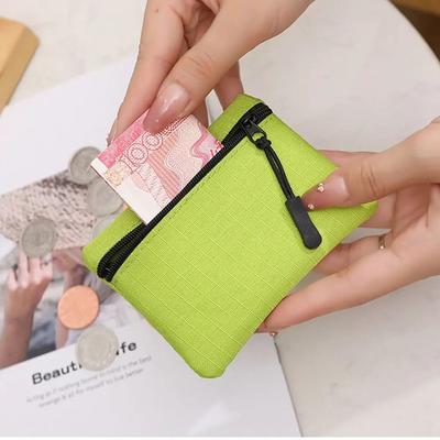 Korean Style Oxford Cloth Coin Purse Fashion Wallet Solid Color Small Item Bag Coin Purse Zipper Card Storage Bag Outdoor