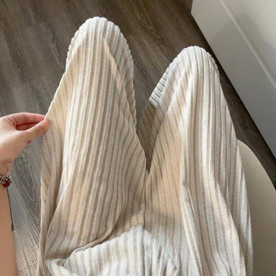 Winter Pajama Pants Thick Plush Elastic Waist Loose Keep Warm Wide Leg Design Women Homewear Trousers Solid Color Lounge Bottoms