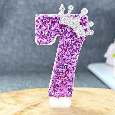Purple Crown Birthday Candles Number 0 To 9 Princess Cake Decoration Candles Anniversary Party Decorations 0123456789