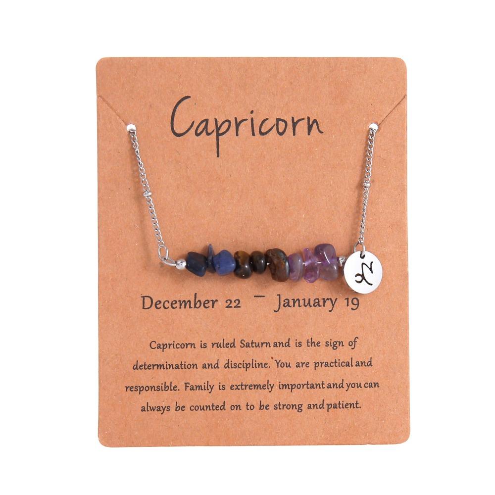 Natural Crushed Stone Natural Stone Beaded Choker Hand Braid Constellation Charm  Female Jewelry