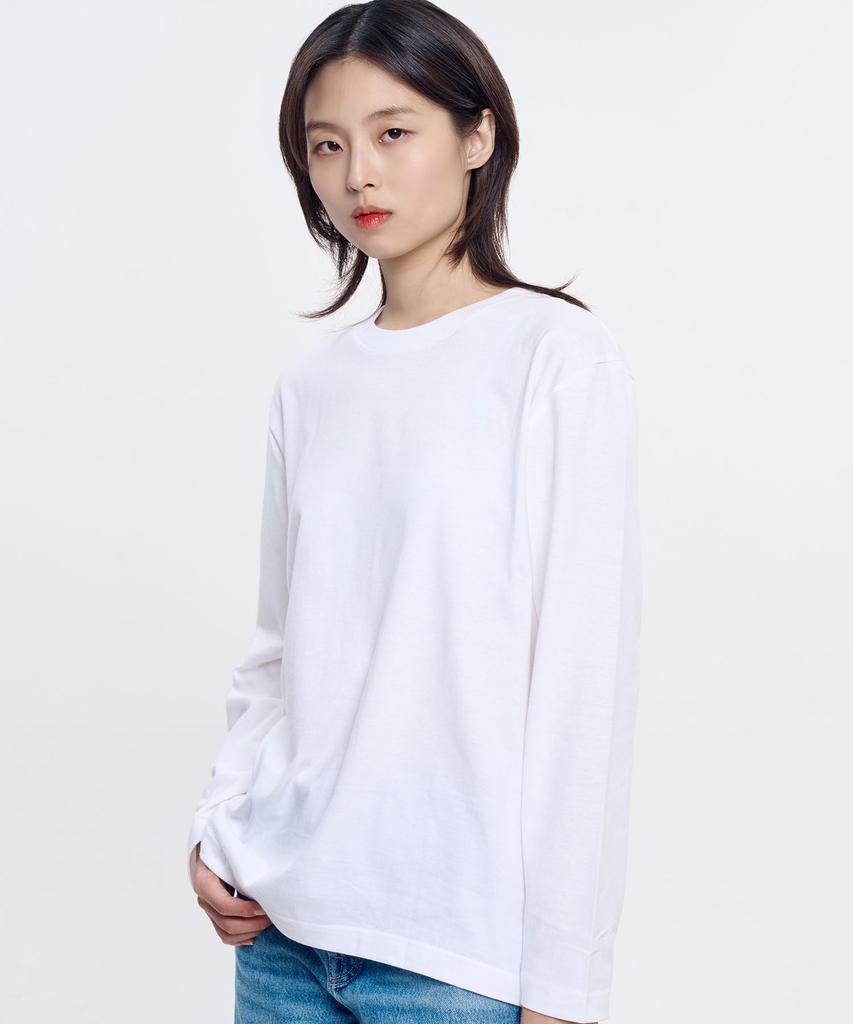 Yunaitideuaeseul Basic Plain Long Sleeve T-Shirt_White