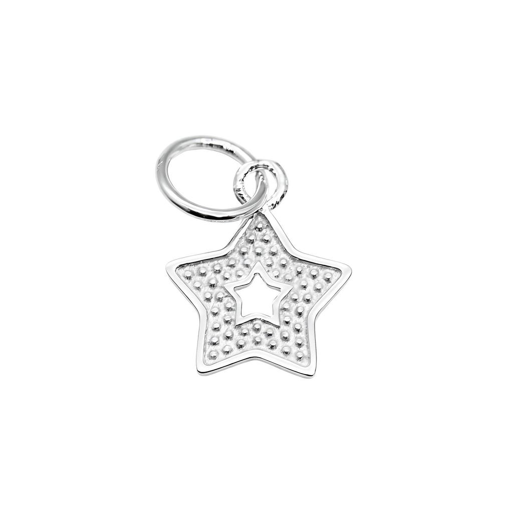 Exquisite S925 Sterling Silver Star Pendant Bead for DIY Jewelry and Handwoven Accessories
