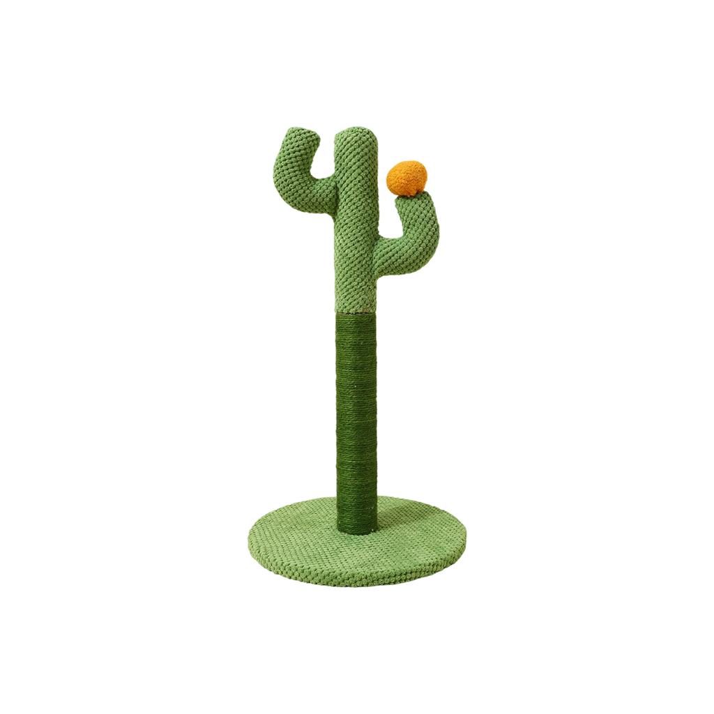 Kratzbaum mit Kaktusmotiv, natürlicher Sisal-Kratzbaum mit stabilem Standfuß, interaktives Kratzspielzeug für Wohnungskatzen, in 2 Größen erhältlich