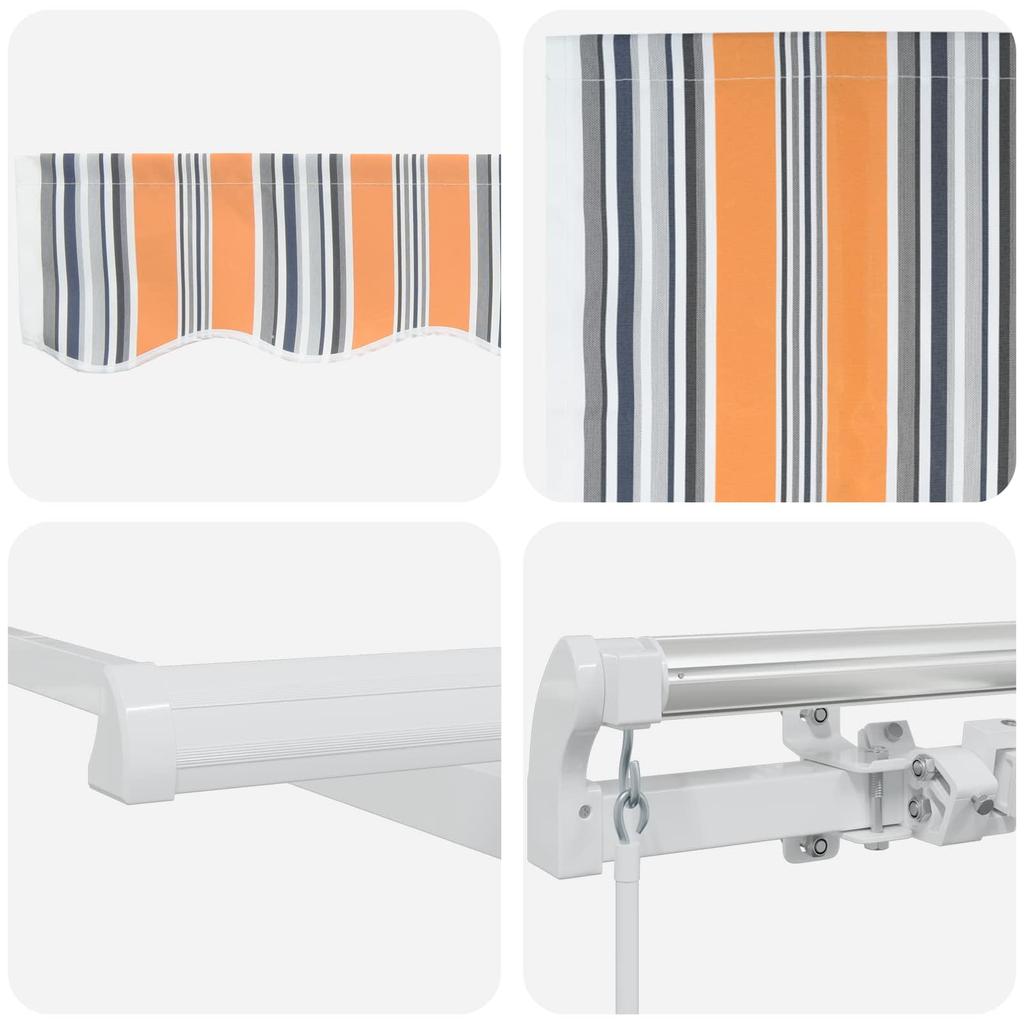 Retractable Awning Multicolor 450 X 350 Cm