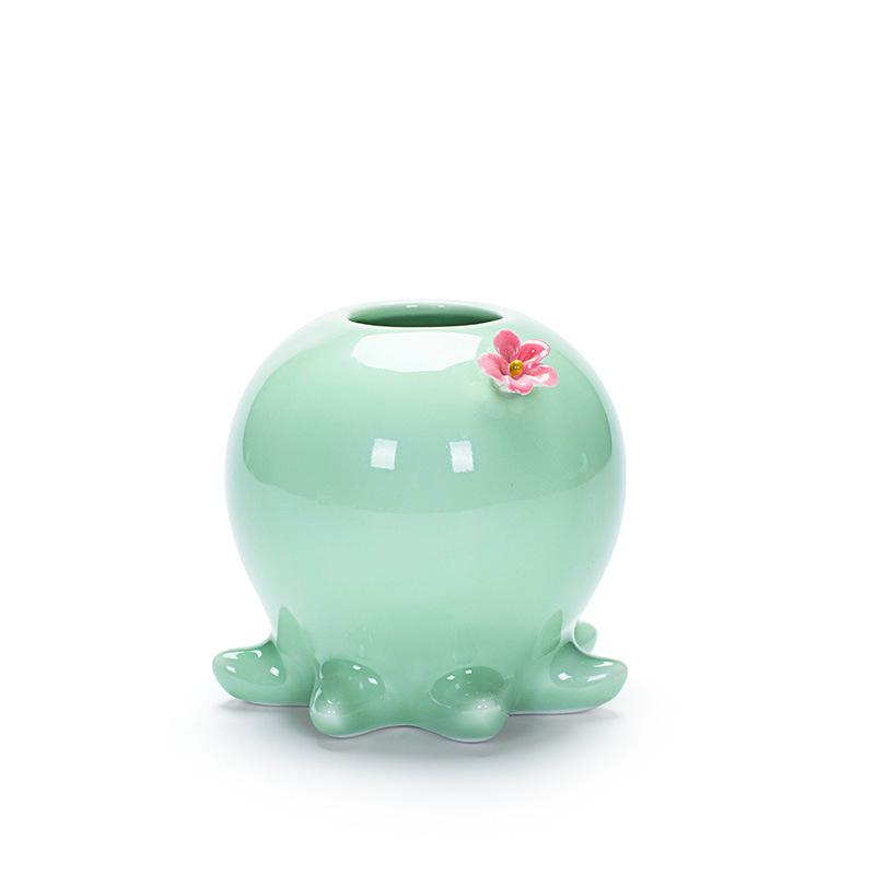 3D Home Furnishing Crafts Hydroponic Flower Inserted Creative Celadon Whale Elephant Flower Pot,home Ceramic Pot Vase Decoration