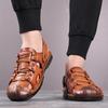 Summer outdoor sandals men's leather jelly sole men's baotou hole beach men's cool slippers breathable breathable non-slip