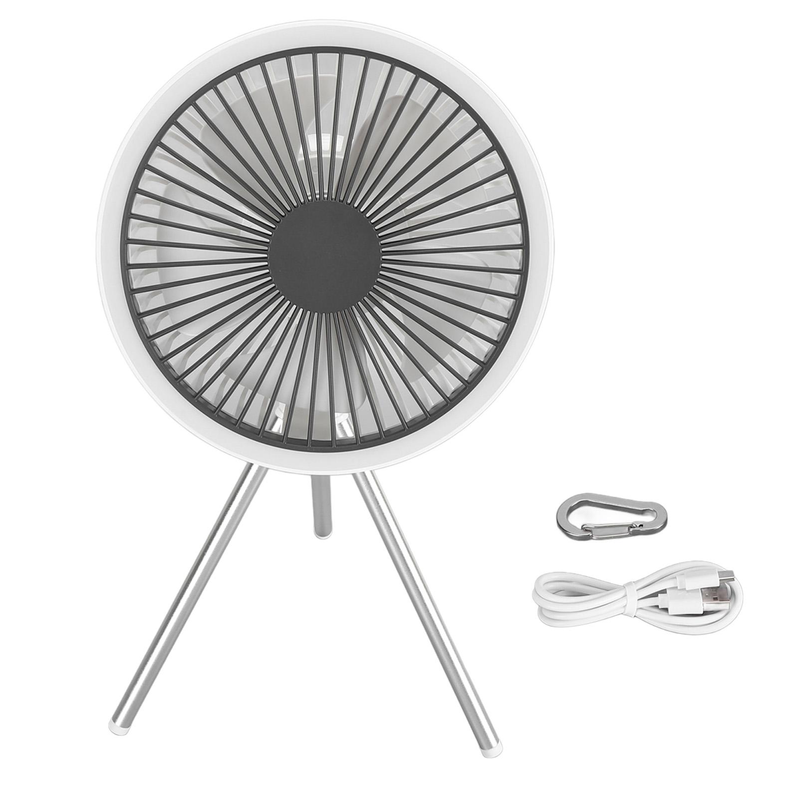 

Вентилятор для кемпинга с 3-уровневым освещением, аккумуляторная батарея 10000 мАч, 3-скоростной вентилятор для палатки с крючком белый