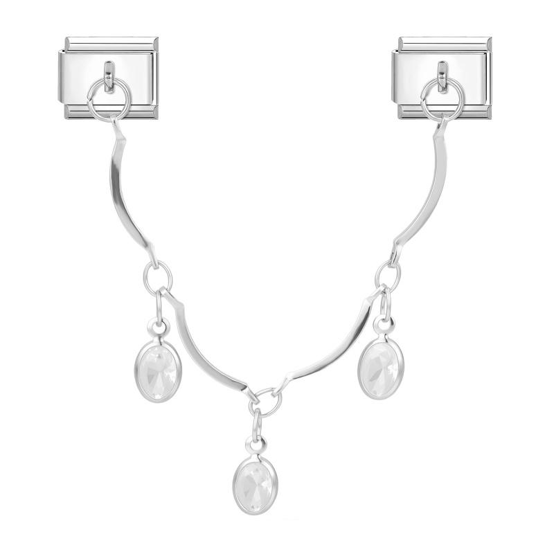 Y2K Delicate Personalized DIY Crystal Chain Tassel Charm Bracelet Heart Star Moon Bow Pendent Bead 9mm Stainless Steel Jewelry