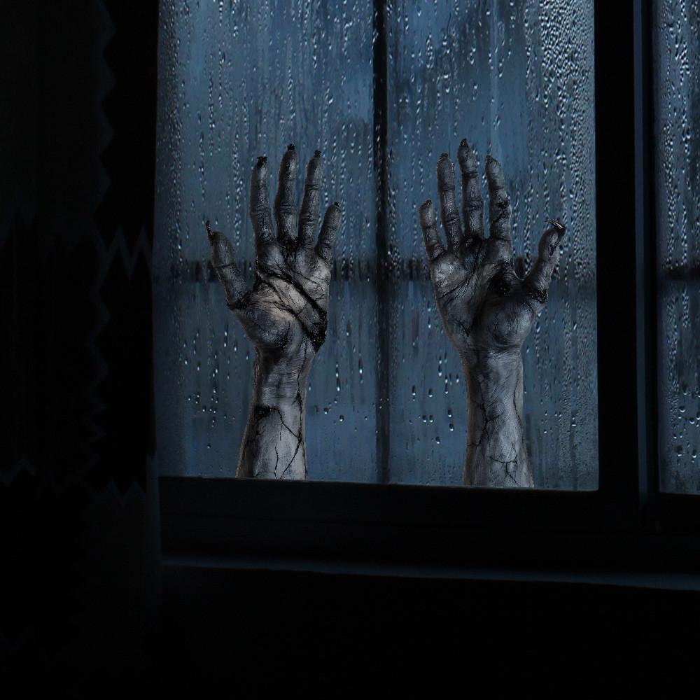 Halloween Arm Horror Uv Static Cling Glass Window Sticker For Home Decor