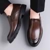 Fashion 2025 Spring Autumn New Fashion Men's Leather Shoes Solid Color Slip-on Business Formal Casual Designer Shoes for Men