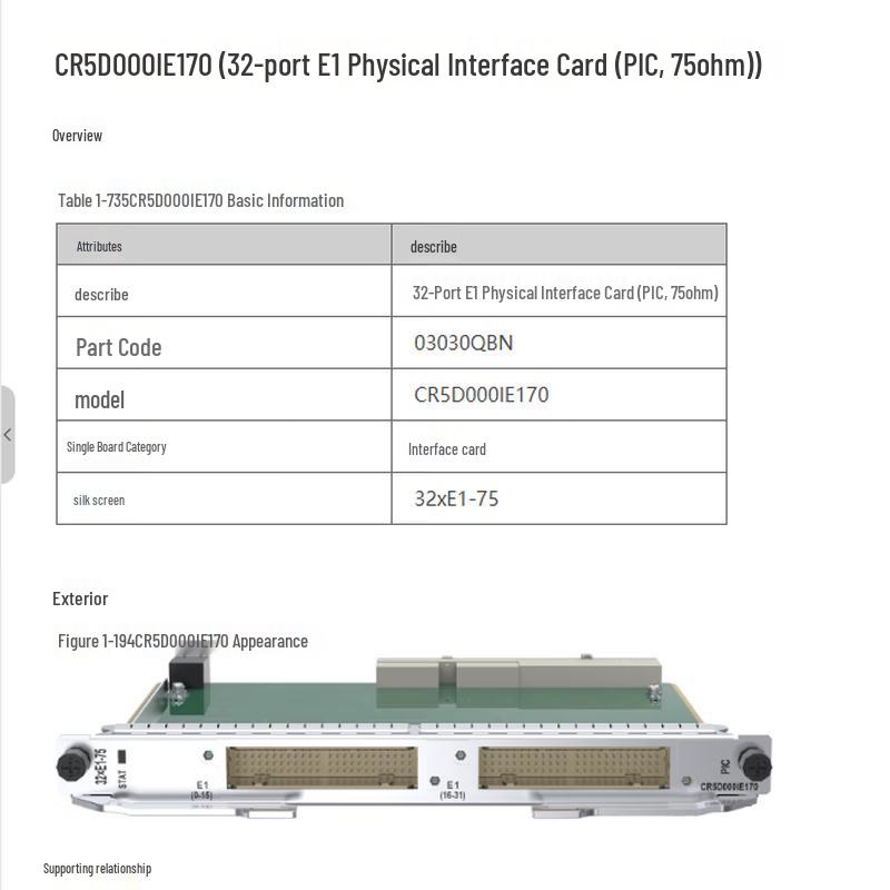 Huawei Network Interface and Processing Modules