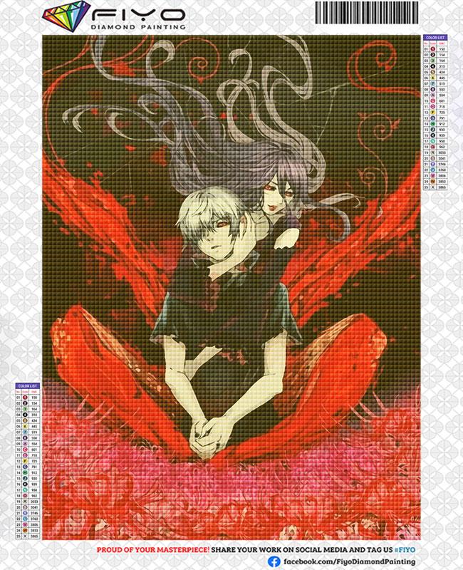 DIY 5D Diamant Malerei Tokyo Ghoul Anime Volle Mosaik Diamant Stickerei Bild Strass Kreuz Stich Kits Wohnkultur cuadros