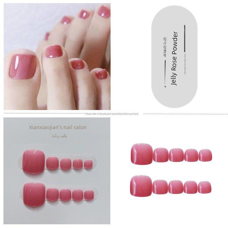 

Гусино-желтый носок типса накладного ногтя летняя жизненная сила носить броню мода сексуальный готовый продукт минималистичные съемные наклейки для ногтей J-09 Jelly Rose Powder