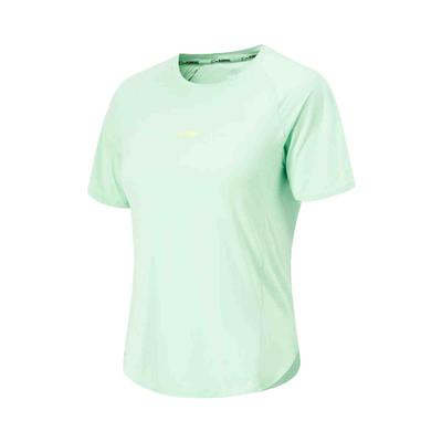 Li Ning Running Series Solid Color Round Neck Comfortable Moisture Wicking Versatile Short Sleeve T-Shirt Women T-Shirts Cool-Green ATSU580-4