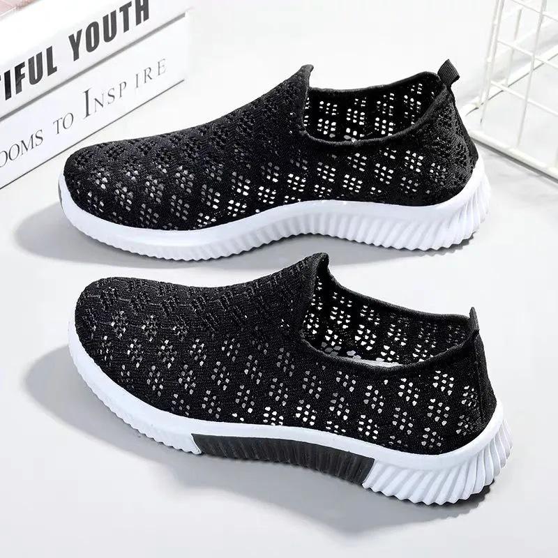 2023 Women's Breathable Mesh Running Shoes - Lightweight White Sneakers for Summer