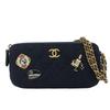 Used Shoulder Bag Marin Cotton/leather Navy Diagonally Hung