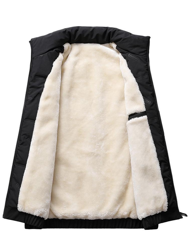 Varm Förtjockad Dunjacka för Herrar - Höst/Vinter Ärmlös Jacka, Med Sammet, Stora Storlekar Finns.