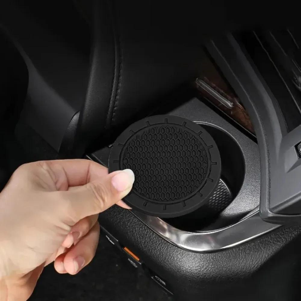 2pcs Car Cup Holder Coasters Universal Anti Slip Round Durable Diamond Mat for Bottle Holder Coaster Auto Interior Cup Holders
