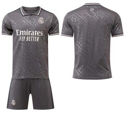 2024 Real Madrid 2. venkovní šedý dres #9 Mbappé #5 Bellingham #7 Vinícius Fotbalové dresy