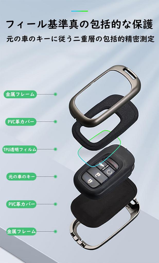 TECART Honda Remote Control Key Case, Key Ring, Key Case, Key Bag, Key Chain,