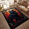 Black Cat In Stained Glass Floor Mats for Living Room, Bedroom and Room Decoration Are Suitable for Gifts.
