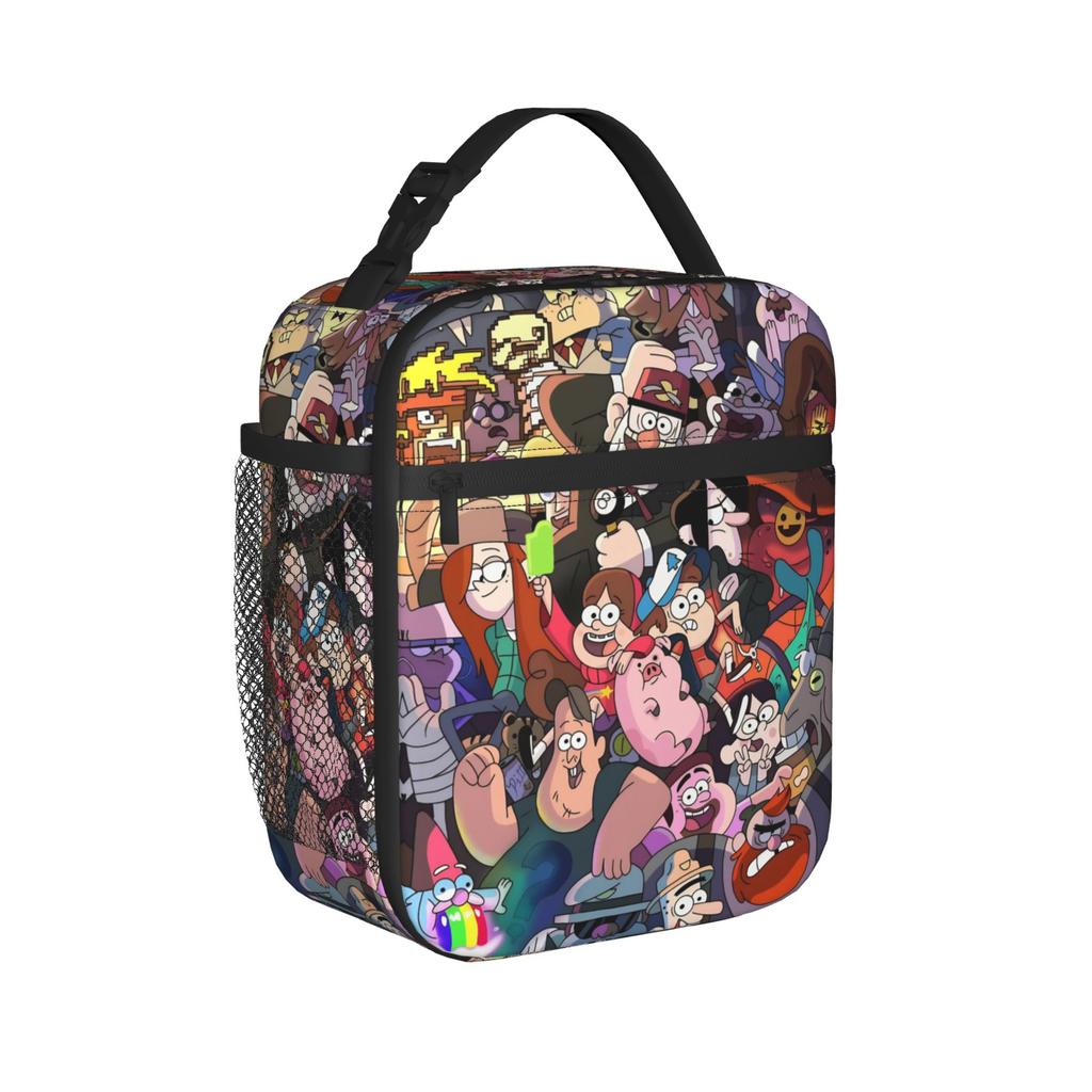 G-Gravity Falls Insulated Lunch Bag for Men Women Food Container Reusable Thermal Cooler Lunch Boxes For Picnic