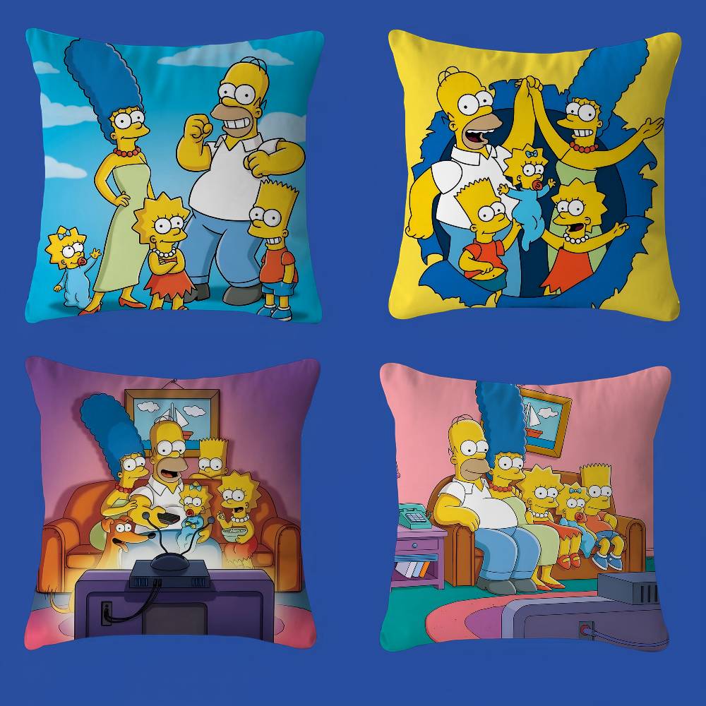 Animation The S-Simpsons Cushion Cover Car Throw Pillow Case For Sofa Car Christmas Gift 40x40cm 45x45cm