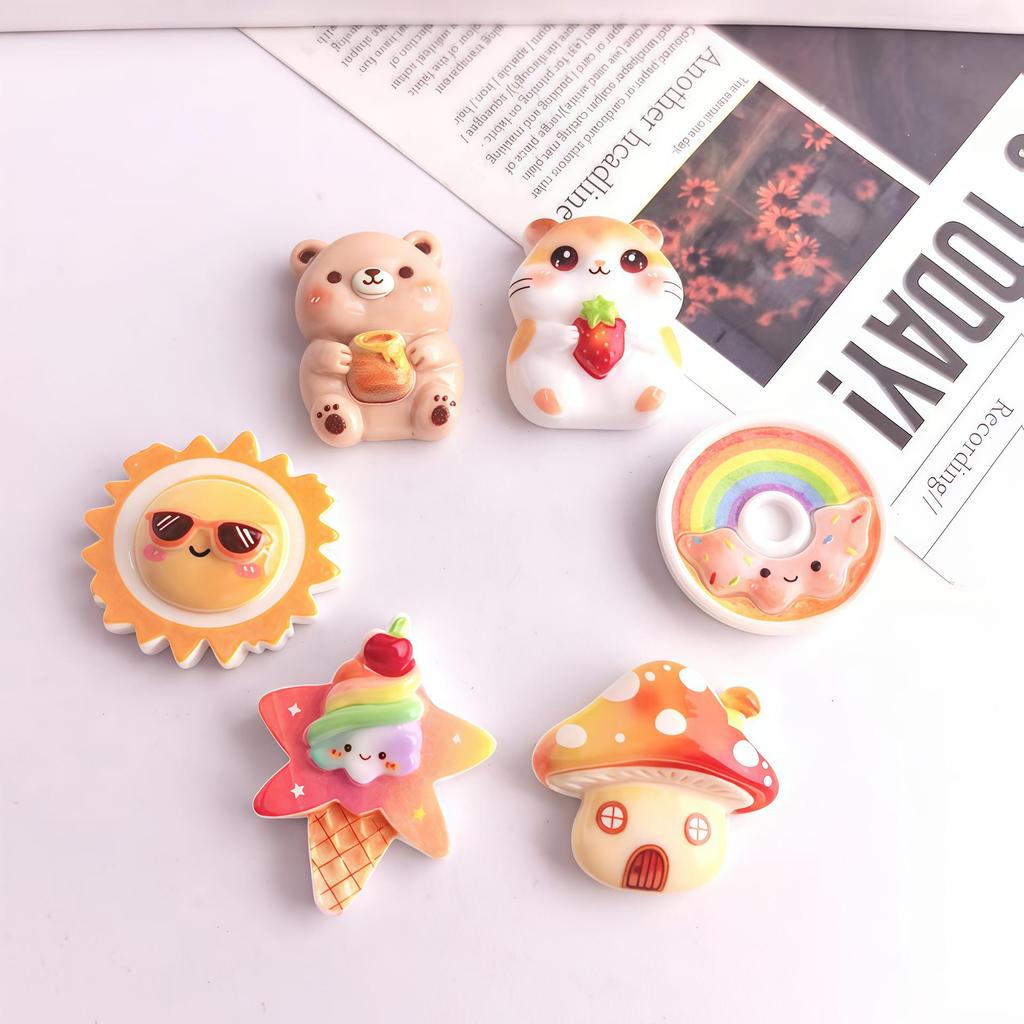 Crystal Clear Resin Accessories: Bear, Hamster, Ice Cream, Mushroom, Donut DIY Craft Set