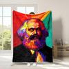 Painted Art Figures Patterns Flannel Printed Blanket Suitable for All Seasons Suitable for Living Room Office Sofa and Travel