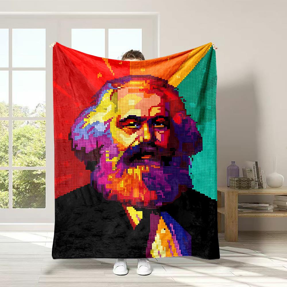 

Painted art figures patterns Flannel printed blanket suitable for all seasons suitable for living room office sofa and travel 75x100cm (30x40inch)