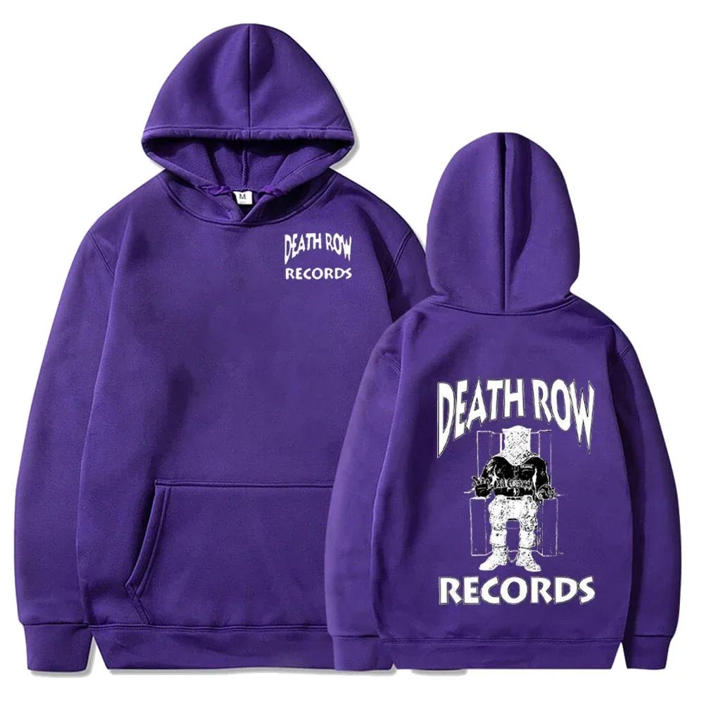 Death Row Records Hoodies Frühling Herbst Fleece Hoodie Pullover Mode Herren Damen Locker Kapuzenpullover Hip Hop Streetwear Top