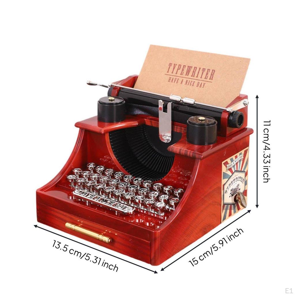 Retro Typewriter Musical Box Photography Prop Vintage Nostalgic Design