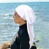 Women's Stretchy Soft Wrap Turban with Tie Closure - Pullover Knit Curved Scarf Hat for Daily Wear, Travel and Sleeping