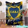 Custom Name Boca FC Crest Design Flannel Blanket Seasonal Universal Blanket For Indoor/outdoor, Perfect For Bedroom Sofa birthday gifts
