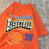 Wettkampf Basketball 76 T-Shirts Herren Damen Street O-Ausschnitt Kleidung Locker Übergroße T-Shirts Harajuku Baumwolle Marke Kurzarm