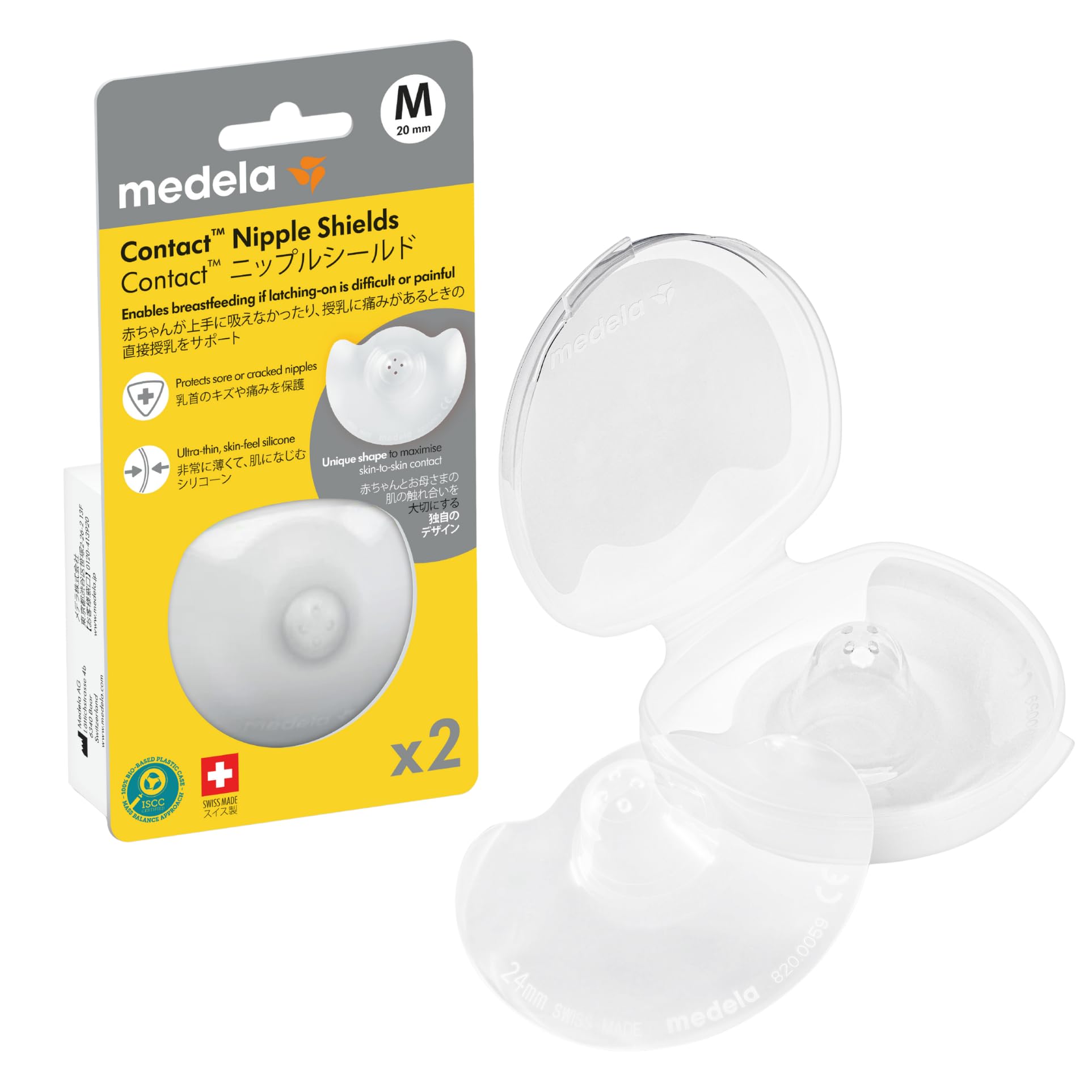 

Medela Contact Nipple Medium Size Protects nipples during supports and gently supports Shields, (20mm), 2-Pack breastfeeding, baby s sucking,