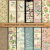 12 Sheets Retro Plant Tea Background Collage Paper for European and American Themes