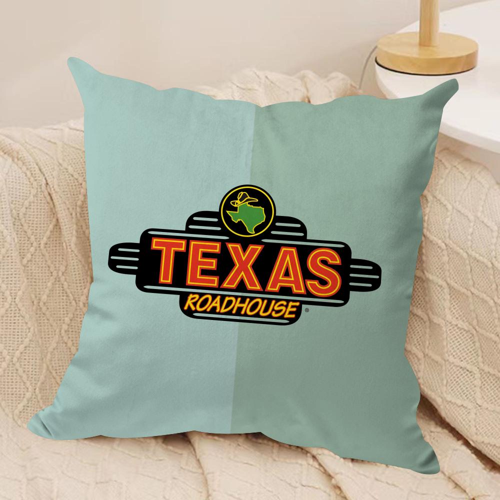 TTexas Roadhouse Cushion Cover Soft Plush Fabric DoubleSided Printed Sofa Cushion Cover for All Seasons Home Decor Gift