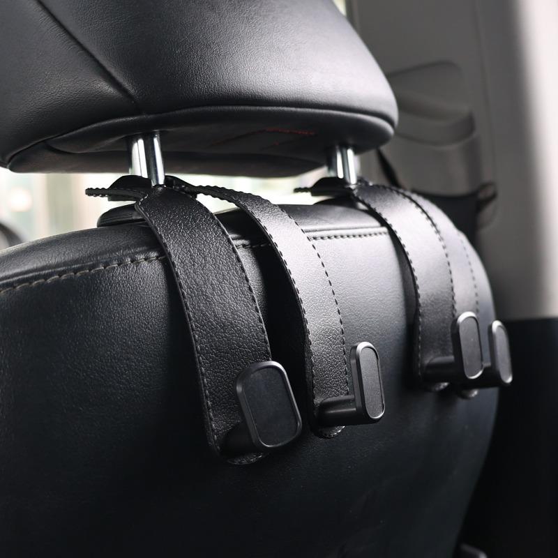 Car Interior Hook Autos Headrest Storage Hanger Cars Seat Back Leather Hook Stylish Design for Handbag Purse Coat Anti-Scratch