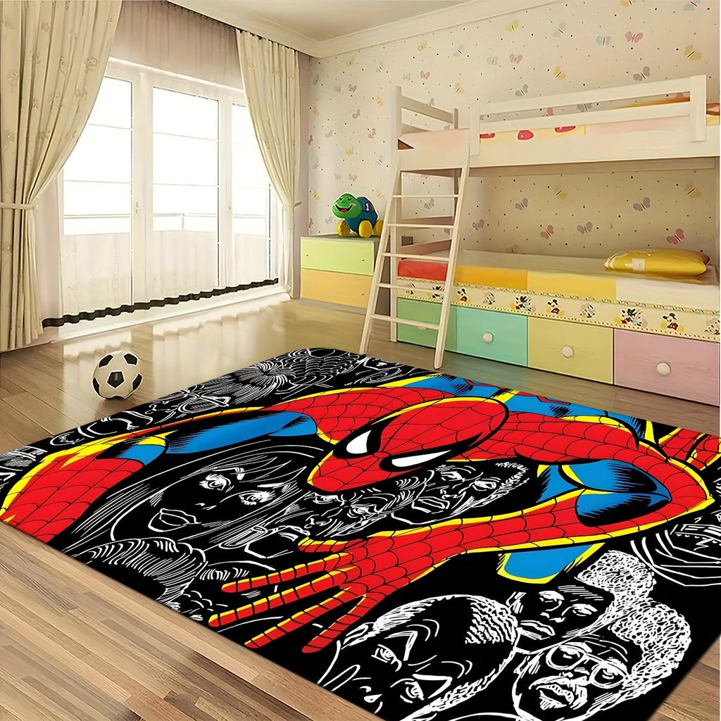 1 vnt. Marvel tematikos spausdintas durų kilimėlis, flanelinis stačiakampis kilimas, tinkantis skalbti mašinoje, dekoratyvinis durų kilimėlis, virtuvės kilimėlis, lauko kilimėlis, W