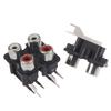 5Pcs 2/4 Hole Rca Female Stereo Audio Jack Av Audio Input Socket Connector