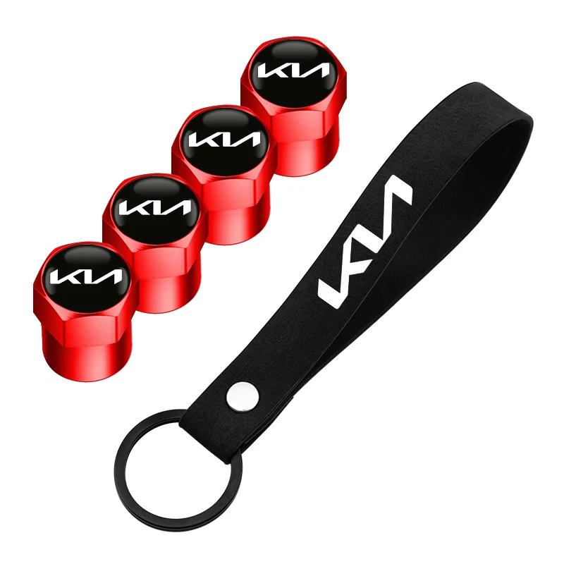 MTDY7 Car Key Ring Suede Rope Keychain Metal Wheel Tire Valve Caps For KIA Rio Ceed Sportage Cerato Soul Sorento Car Stickers