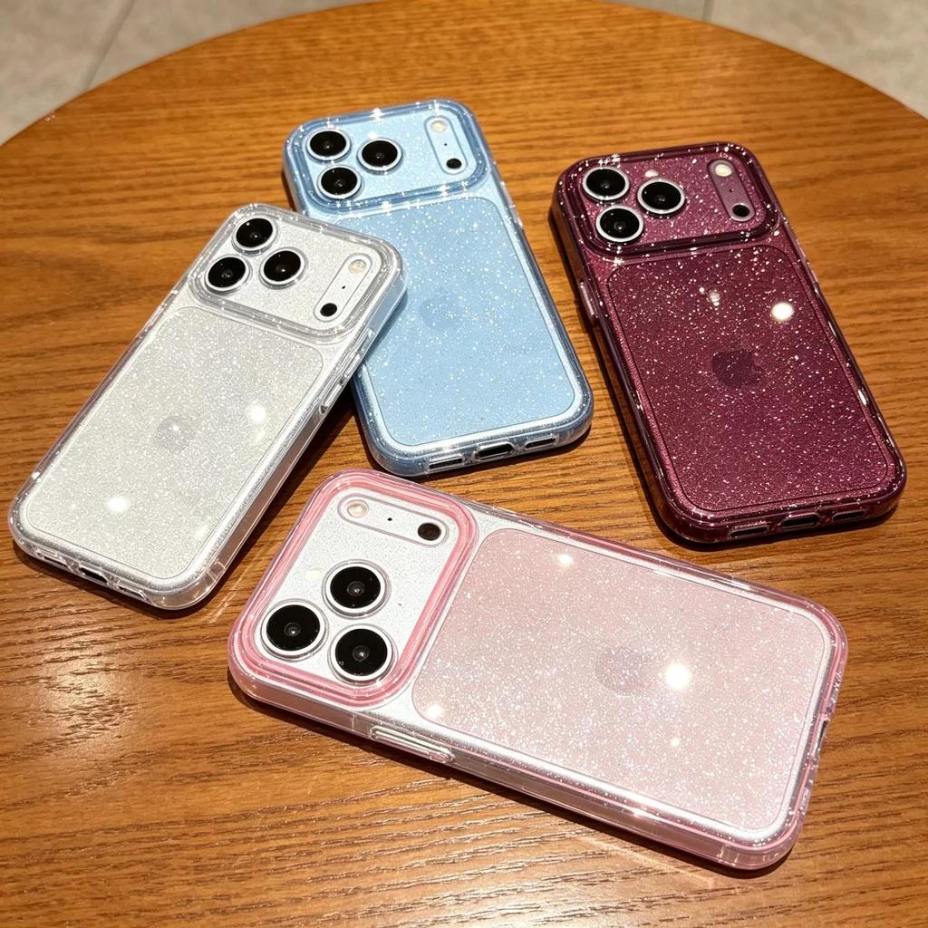 Glitter Phone Case for Apple 18 Pro Max iPhone 17 with Full Lens Coverage & Anti-Drop Protection