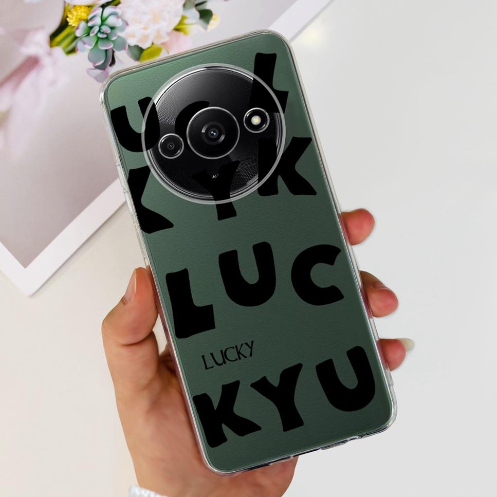 For Xiaomi Redmi A3 4G Case Fashion Girl Cartoon Print Soft Silicone Back Cover For Redmi A3 6.71" Shockproof Phone Case Funda