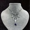 Gothic Moon Pendant Necklace With Amethyst Crystals For Women Jewelry Collection